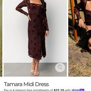 Tamara Midi Dress in Deep Plum Floral
